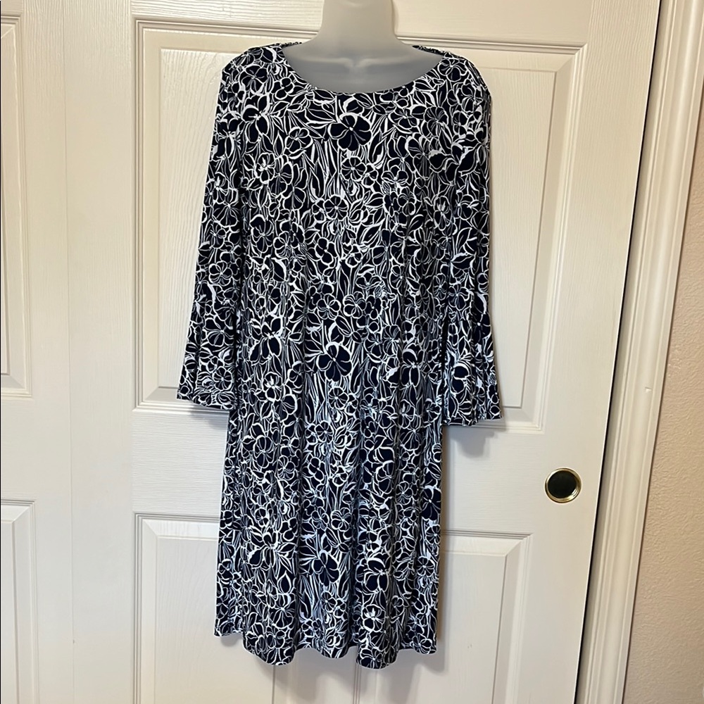 Tommy Hilfiger Nay and White Floral Dress
